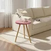 Carenza Home Beistelltisch Rund Rosa Dreibein Holzbeine Produktbild-Vorschau 1