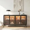 Industrielles Sideboard 150x40x80cm Schwarz mit Produktbild-Vorschau 1