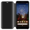A black flip case phone cover is shown next to a Google Pixel 3a XL phone displaying a fireworks wallpaper. Náhled obrázku produktu