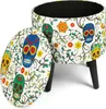 Pouf contenitore Excelsa Calavera in velluto e legno Anteprima dell’immagine prodotto 5
