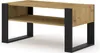 A modern coffee table with a wooden top and black metal legs. Náhľad obrázku produktu