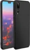 A black silicone phone case is shown next to a smartphone displaying the time and date. Produktbild-Vorschau