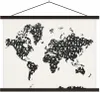 MuchoWow® Textilposter Weltkarte - Zahlen - Schwarz 150x113 Produktbild-Vorschau 1