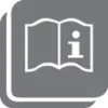 An icon representing an open book with an information symbol inside. Produktbild-Vorschau