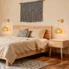 Mckalen Rieten wandlamp, hout, E27, vintage houten wandlamp Productafbeelding-voorbeeld 6