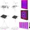 A collage of different sizes and models of LED grow lights, with dimensions indicated. Náhľad obrázku produktu