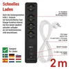 GoSmart Steckdosenleiste + Schalter - 2 m, 4 Steckdosen, USB, weiss-schwarz, PVC, 1,5 mm2 Produktbild-Vorschau