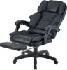 A black office chair with a footrest is shown against a white background. Produktbild-Vorschau