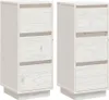 vidaXL Příborníky 2 ks. Bílé 32x34x75 cm Masivní borovicové Náhled obrázku produktu 2