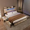 Letto matrimoniale 160 x 200 cm con LED e USB, imbottito Anteprima dell’immagine prodotto 2