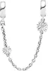 A silver charm safety chain with two flower charms. Anteprima dell’immagine prodotto