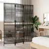 Paravent 3-tlg. Schwarz Poly Rattan Produktbild-Vorschau 3