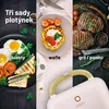 A collage showcasing different food items that can be prepared with a sandwich maker, along with the appliance itself. Náhled obrázku produktu