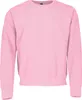 A pink sweatshirt is shown against a white background.