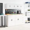 vidaXL Armoire murale de garage Blanc Bois composite Voir les images du produit 4