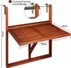 Table de balcon suspendue en bois d'acacia certifié FSC Voir les images du produit 3