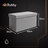 Ruhhy Pouf en tissu gris 60x30x30 cm 25996 ISOx Voir les images du produit 2