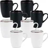 Vilde | Set de tasses à café - Blanc Et Noir - 400 ml - 8 Voir les images du produit 1