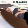 Jersey Kissenbezüge 2er Set 100% Baumwolle 40x145 cm Schoko Produktbild-Vorschau 5