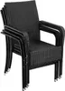 A stack of black rattan chairs on a white background. Produktbild-Vorschau
