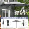 An outdoor umbrella shown in use with instructional diagrams on how to assemble and open it. Anteprima dell’immagine prodotto