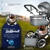 KIDUKU® 3 v 1 kočík sivý/strieborný cestovný kočík vrátane Náhľad obrázku produktu 7