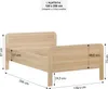 A diagram of a wooden bed frame with dimensions indicated. Náhled obrázku produktu