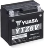 A Yuasa YTZ6V motorcycle battery is shown from a slightly elevated diagonal angle. Náhľad obrázku produktu