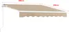 A beige retractable awning is shown extended from a white frame, mounted on a white background. Dimensions are indicated by red lines and text. Anteprima dell’immagine prodotto