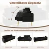 A black sofa bed shown in different configurations with adjustable angles and modes. Anteprima dell’immagine prodotto