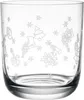A clear studio shot of a glass tumbler with etched Christmas-themed designs. Produktbild-Vorschau