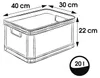 keeeper Robusto-Box 20 L 40 x 30 x 22 cm Anteprima dell’immagine prodotto 2