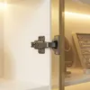 Weißer Vitrinenschrank mit 4 Glastüren 80x36x200cm, Goldene Produktbild-Vorschau 6