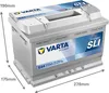 A VARTA E44 Silver Dynamic Starterbatterie is shown with dimensions indicated. Produktbild-Vorschau