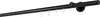 A black curtain rod with hooks against a white background. Produktbild-Vorschau