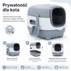 Kuweta dla kota, duża, 54 cm, zamknięta, szara, z łopatką, Podgląd zdjęcia produktu 5