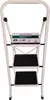 A white stepladder with three steps, shown from the front. Náhled obrázku produktu