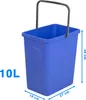 A blue plastic bucket with a gray handle is shown against a white background, with dimensions and capacity indicated by text. Náhľad obrázku produktu