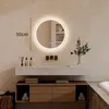 Koonmi runder LED Badspiegel 50 cm, dimmbar, Wandspiegel Produktbild-Vorschau 4