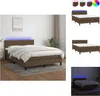vidaXL Boxspringbett mit Matratze & LED Dunkelbraun 140x190 Produktbild-Vorschau 1