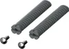 Two gray ribbed cylindrical mounting rods and two silver screws are arranged on a white background. Produktbild-Vorschau