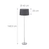Lampada da terra Relaxdays con paralume in tessuto, base Anteprima dell’immagine prodotto 4