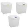 vidaXL Poubelles empilables 3 pcs. Blanc 75 L Polypropylène Voir les images du produit 10