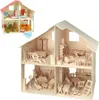 PEBARO drevený domček pre bábiky + nábytok 40 x 37 cm Náhľad obrázku produktu 6