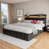 UnboxG gasdrukbed, 140x200 cm, zwart, kunstleer, Productafbeelding-voorbeeld 3