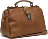 A brown leather handbag is shown against a white background. Podgląd zdjęcia produktu