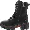 A black leather boot with laces and a zipper. Produktbild-Vorschau