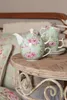 Clayre & Eef Tasse mit Untertasse 160 ml Grün Rosa Produktbild-Vorschau 5