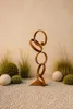 Moderne Garten Skulptur Metall Rostoptik 93 cm – Abstrakte Produktbild-Vorschau 4