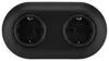 Prise double encastrée de style rétro I VX1, noir mat Voir les images du produit 2